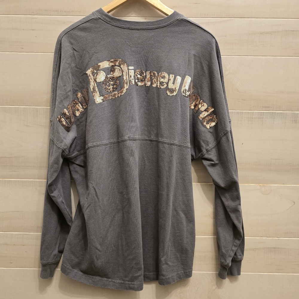 {L} Walt Disney World Briar Rose Gold Sequin Spirit Jersey Gray Disney Parks